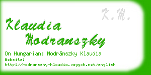 klaudia modranszky business card