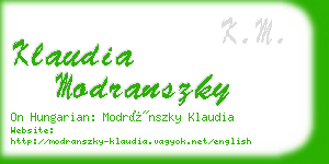 klaudia modranszky business card